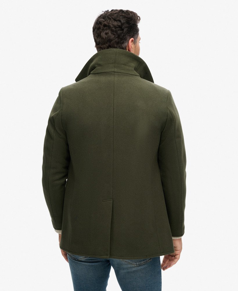 Herren - The Merchant Store – Peacoat aus Wolle Dunkles Moosgrün  