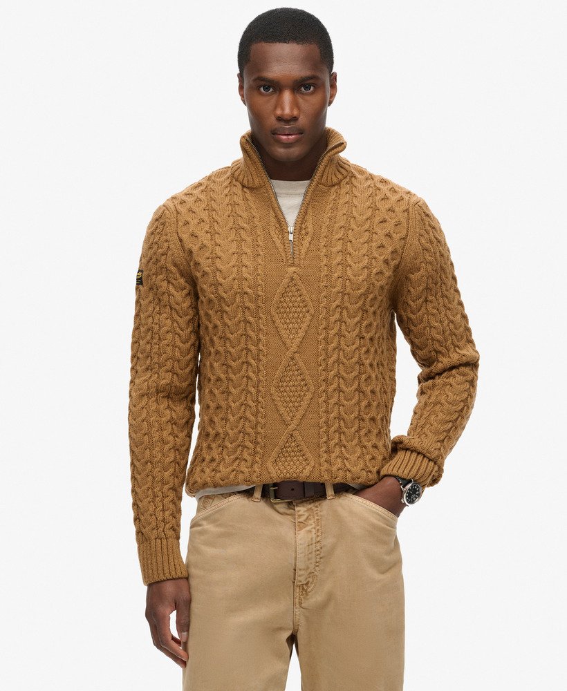 Camel cable knit jumper best sale