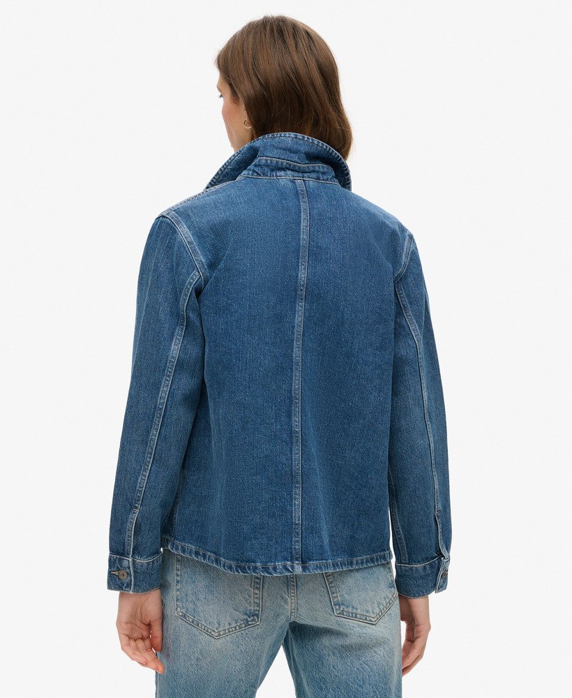 Womens - Denim Chore Jacket in Beverley Blue | Superdry UK