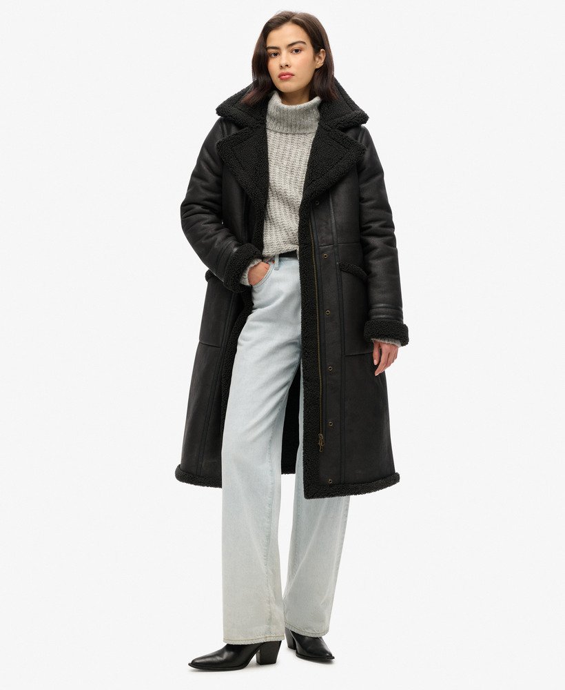 Manteau aviateur long femme sale