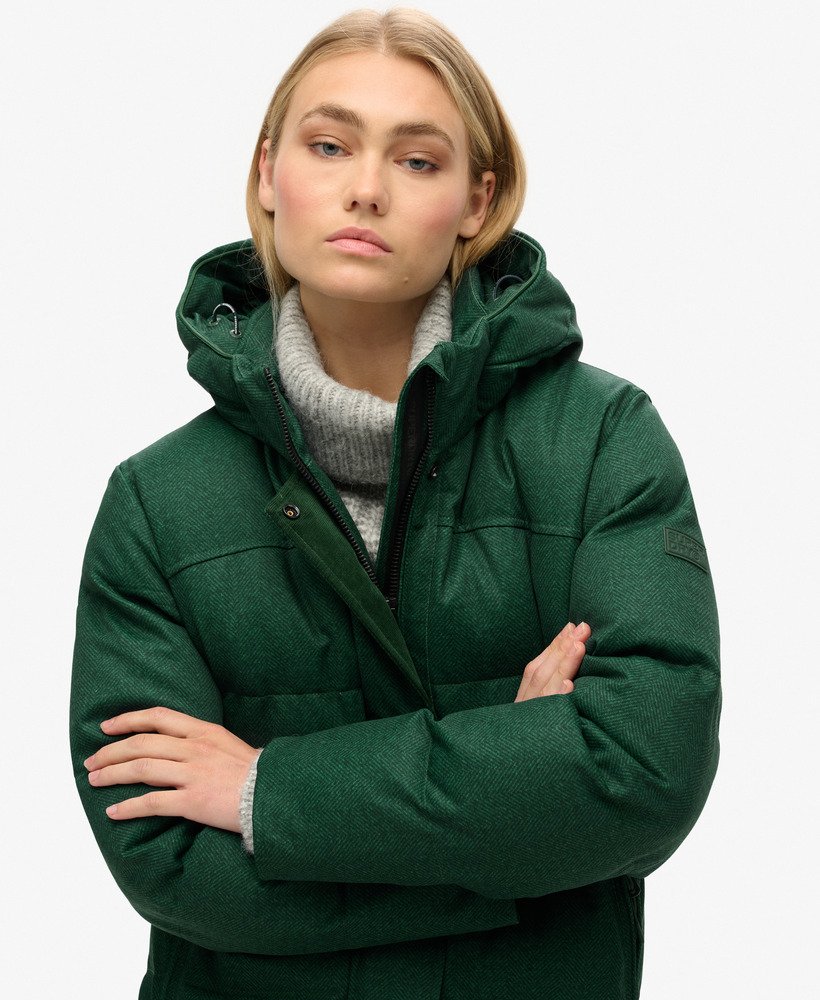 Green puffer coat womens on sale