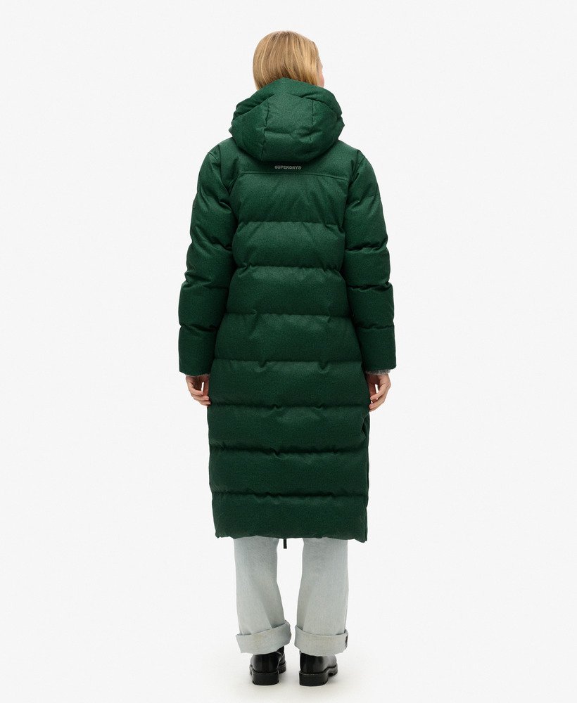 Green longline padded coat on sale