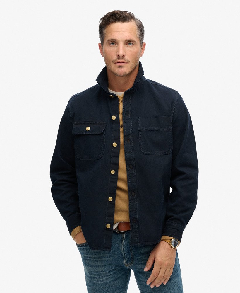 Mens navy overshirt jacket best sale