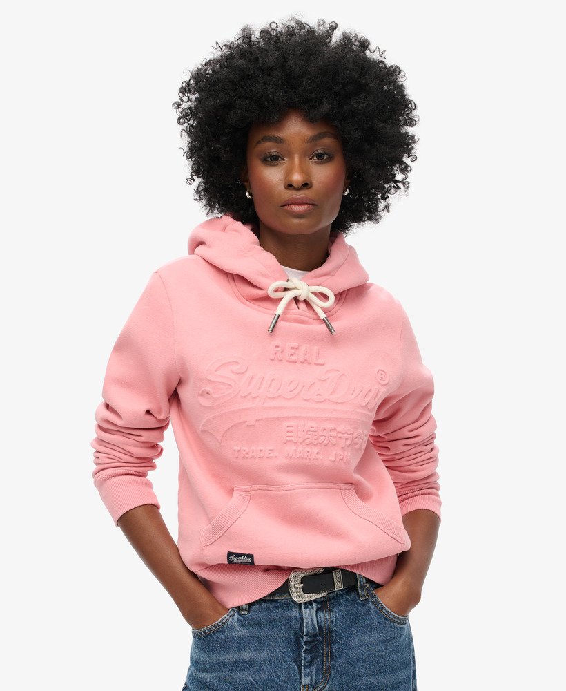 Women s Embossed Graphic Hoodie in Blush Pink Superdry CA EN