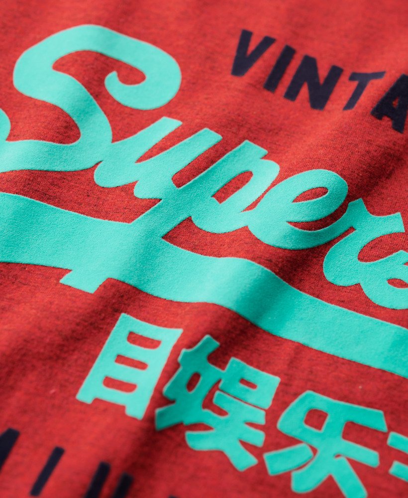 Men's Duo Vintage Logo T-Shirt in Alakarna Red Grit | Superdry US