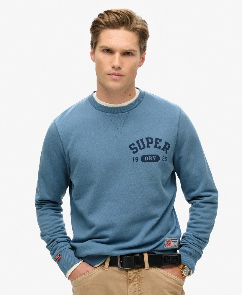 Mens Athletic Printed Sweatshirt in Wedgewood Blue Superdry UK