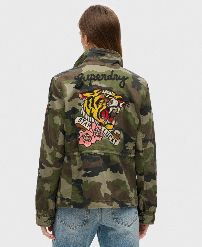 Superdry Embroidered M65 Military Jacket Women s Womens Jackets