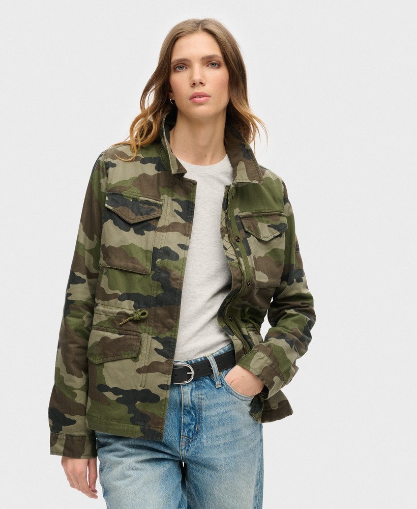 Doudoune camouflage femme sale