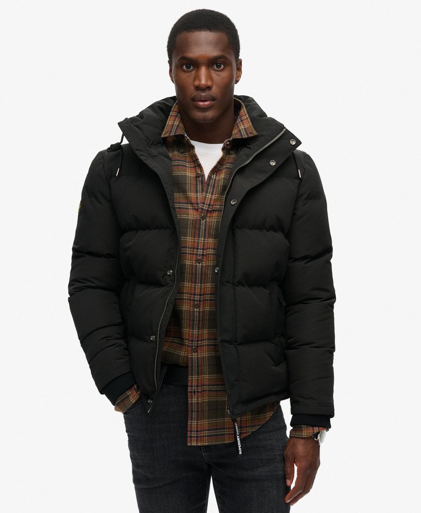 Superdry black puffer jacket on sale