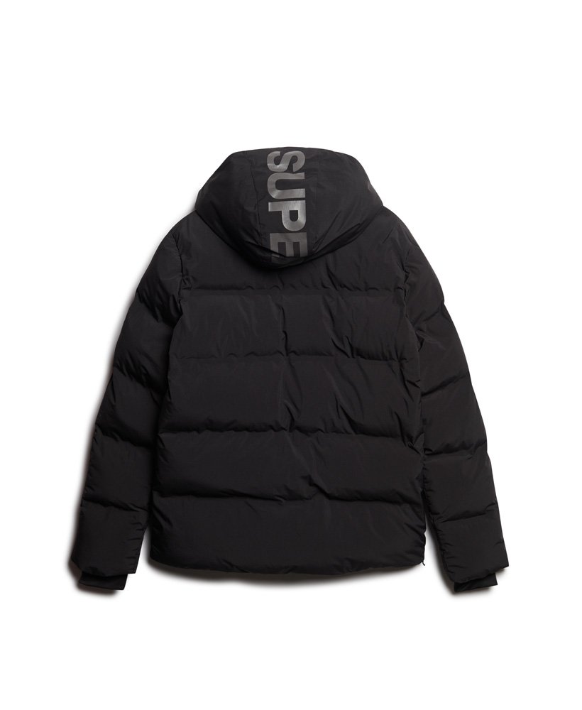 Men s Hooded Boxy Puffer Jacket in Black Superdry UK