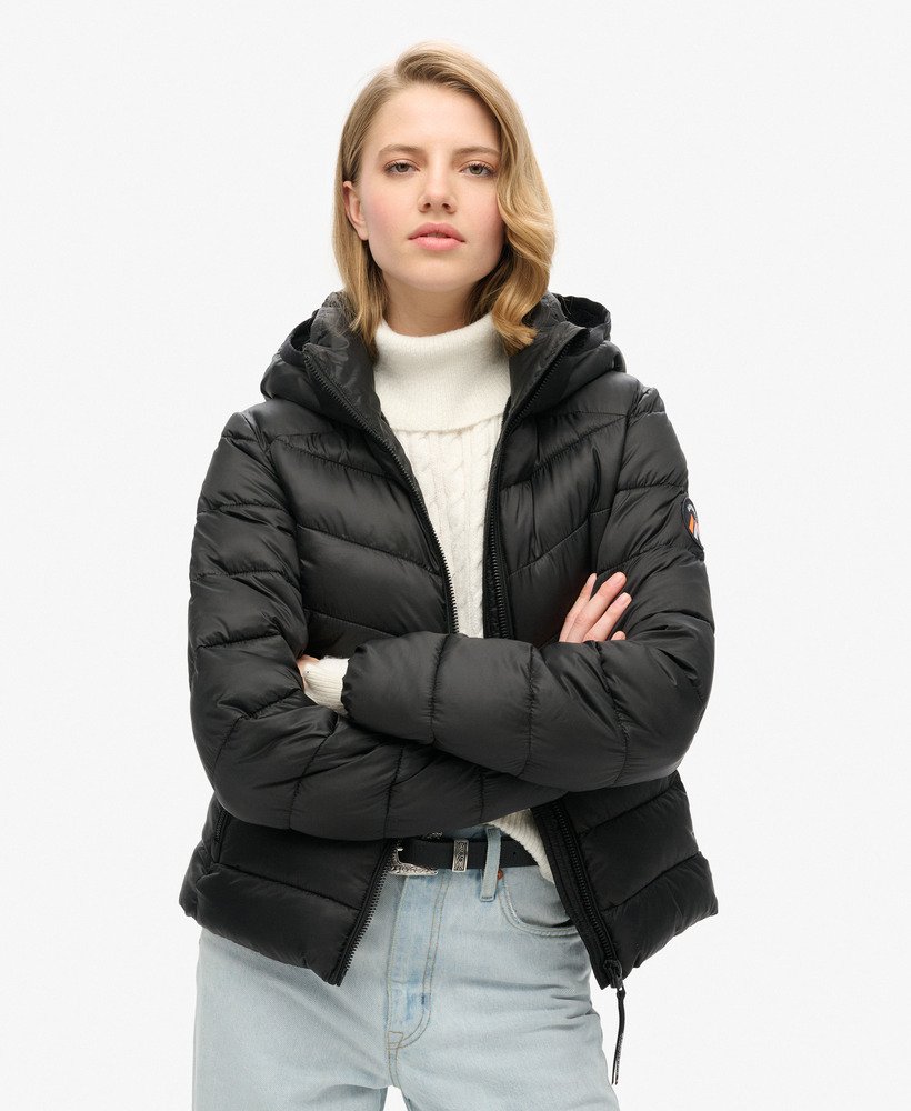 Black padded jacket womens hotsell