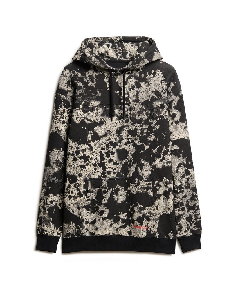 Men s Utility Camo Logo Loose Hoodie in Texture Print Black Superdry CA EN