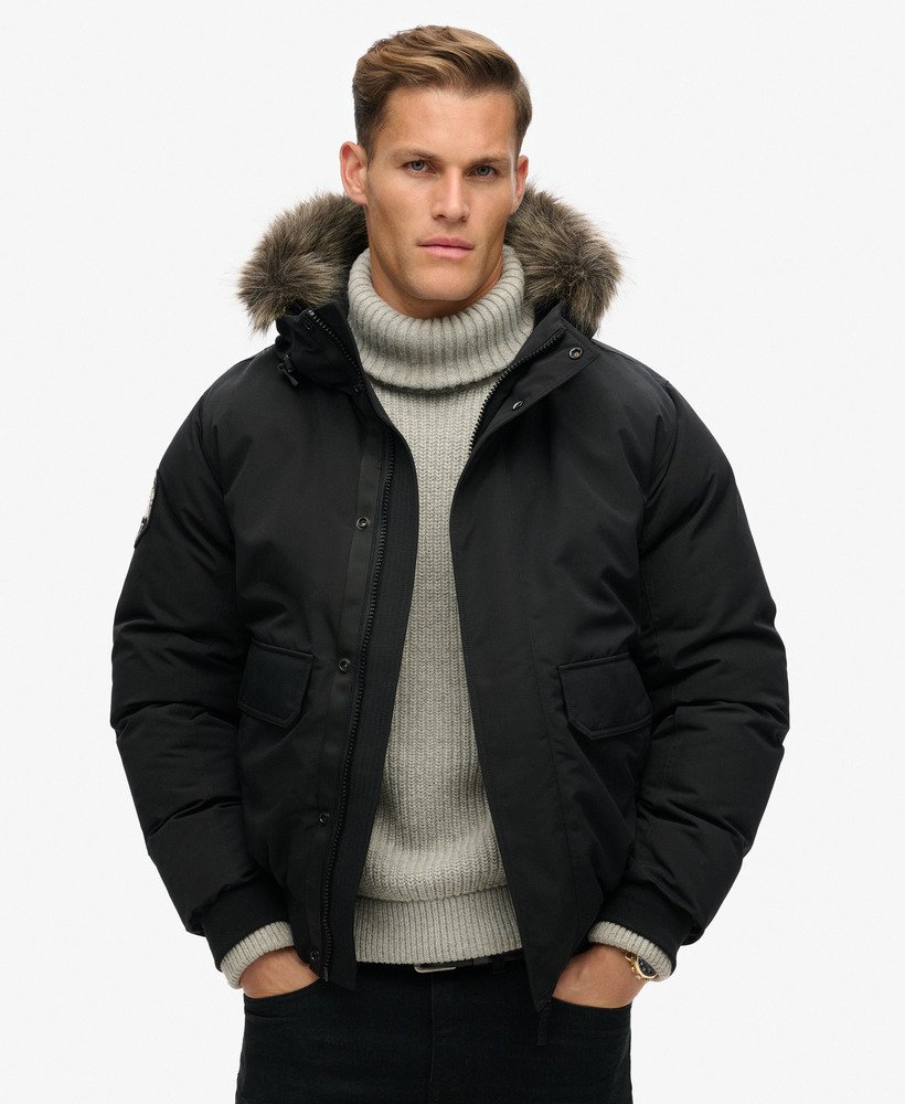 Mens faux fur bomber jacket hotsell