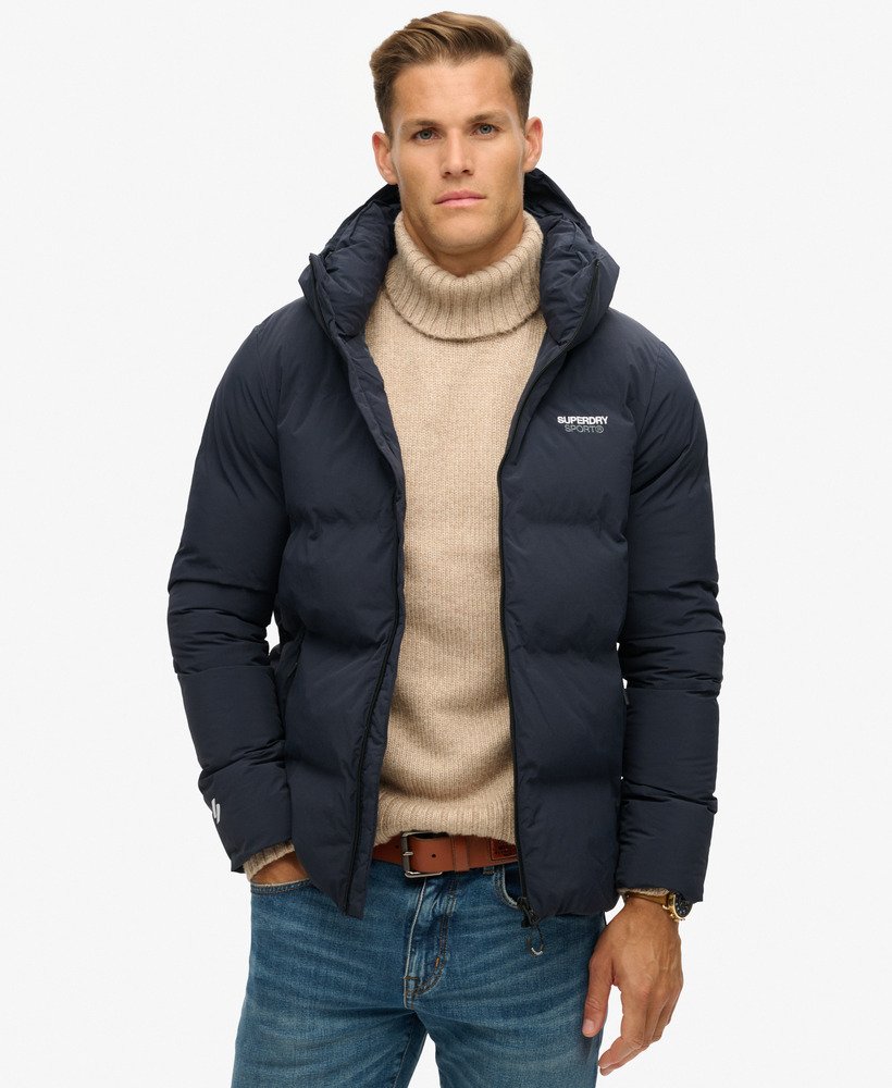 Homme Doudoune droite a capuche Bleu Marine eClipse Superdry CH FR