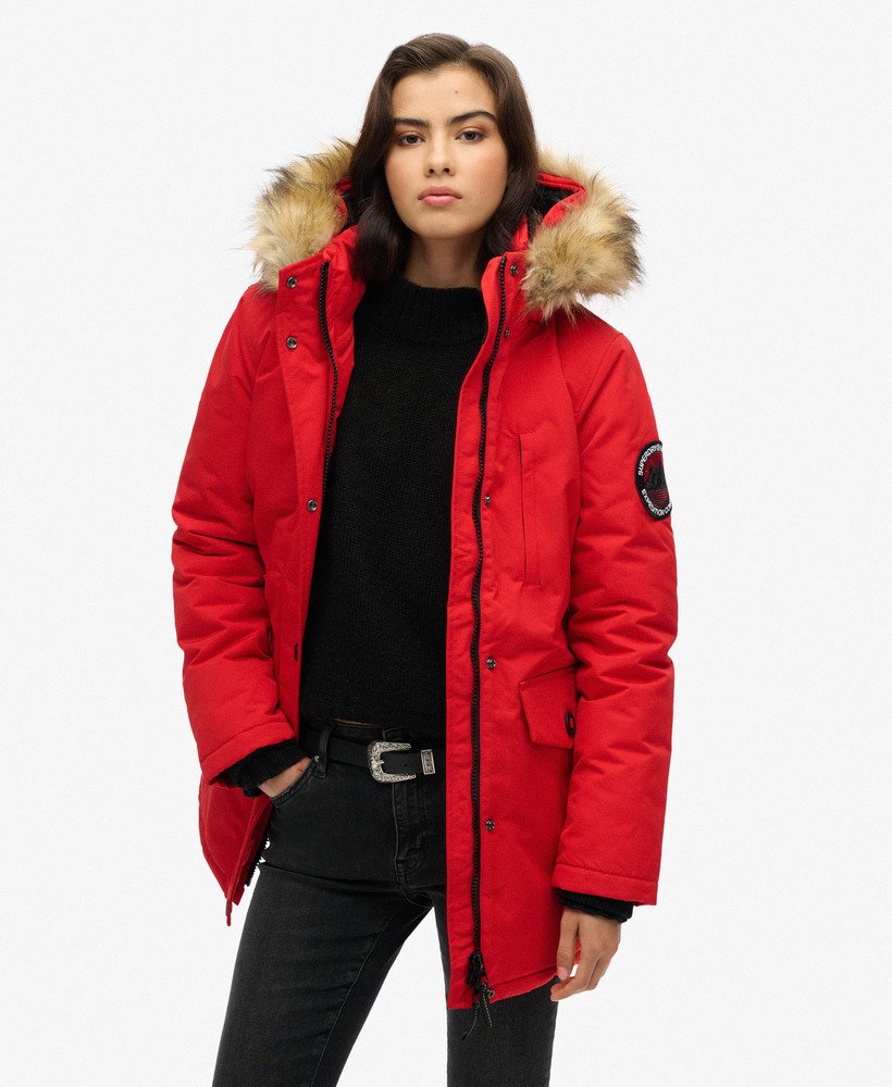 Manteau superdry femme rouge sale