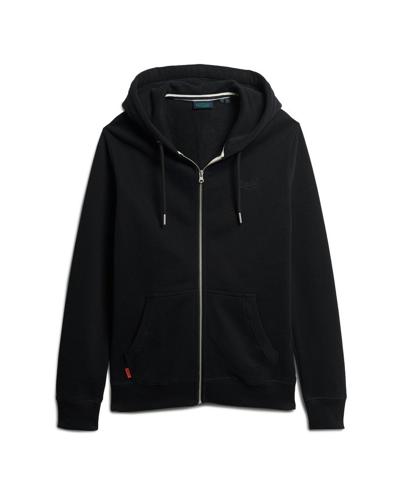 Men s Essential Logo Zip Hoodie in Black Superdry CA EN