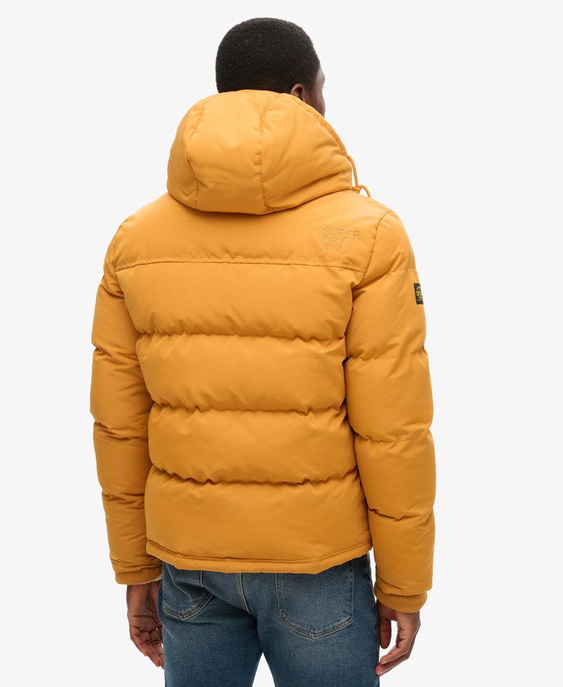 Mens Superdry Everest Hooded Puffer Jacket Yellow