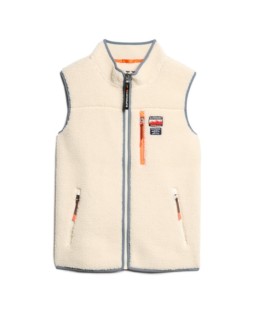 Womens Outdoor Fleece Gilet in Ecru Superdry UK