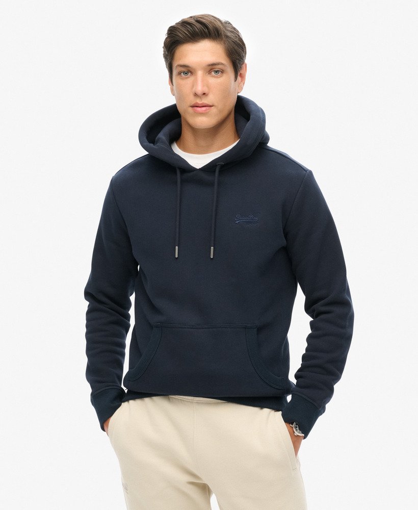 Superdry Men s Essential Logo Hoodie Blue Hoodies