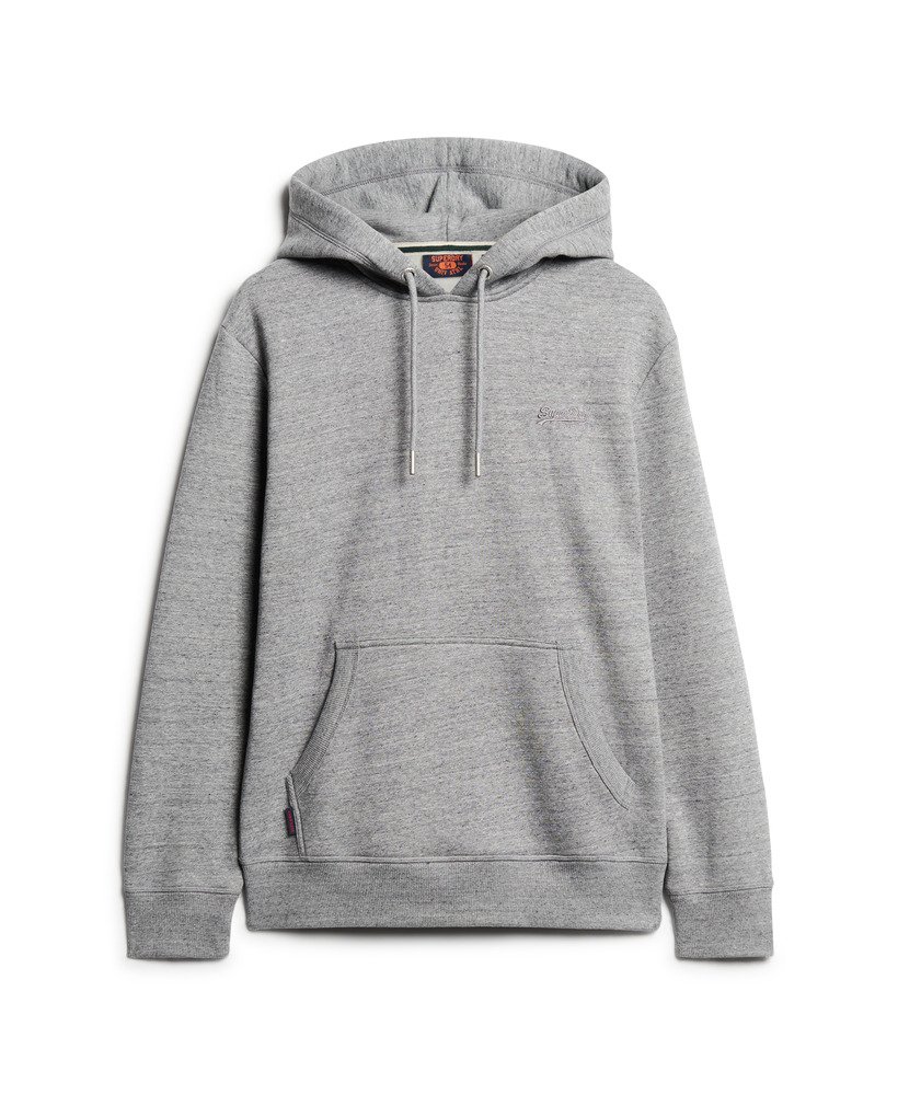 Men s Essential Logo Hoodie in Dark Grey Fleck Marl Superdry CA EN