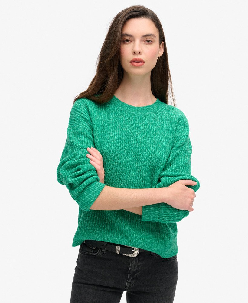 Green crew neck jumper womens sale