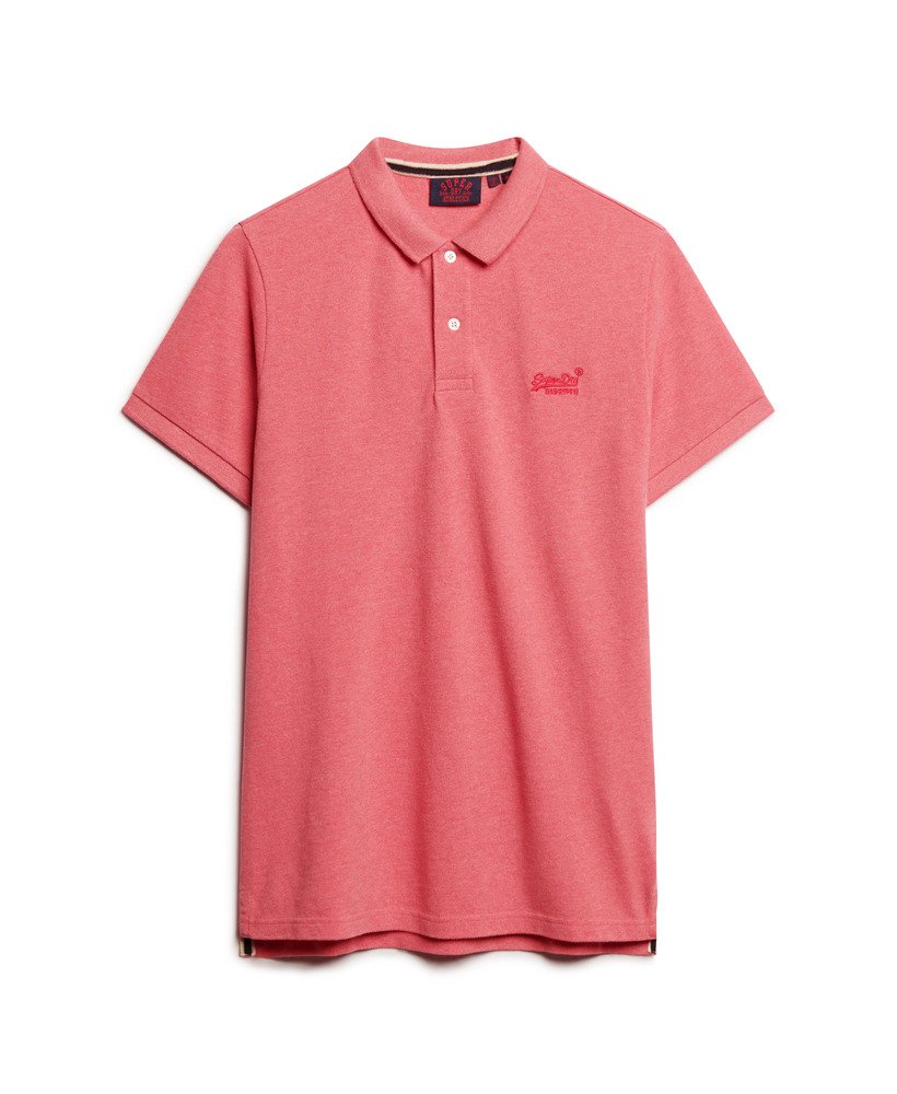 Mens Classic Pique Polo Shirt in Punch Pink Marl Superdry UK