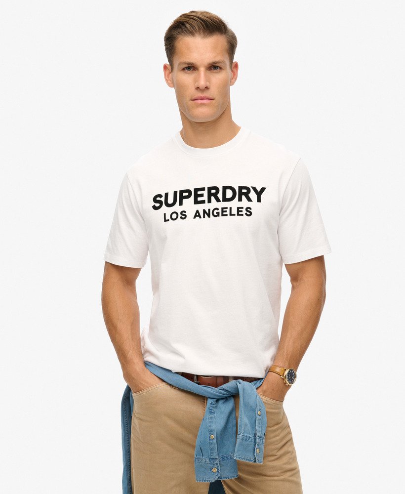 Mens Luxury Sport Loose Fit T Shirt in Brilliant White Superdry UK