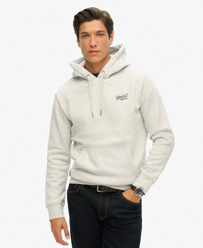 Heren Essential Logo hoodie Glacier Grey Marl Superdry BE NL