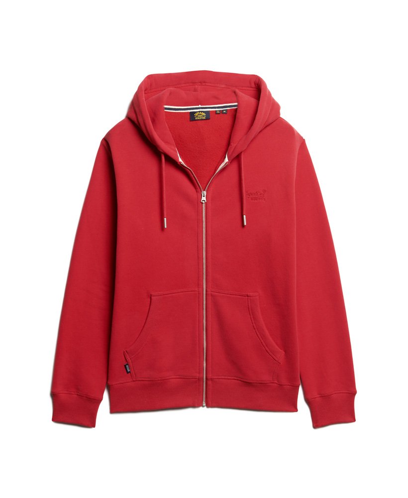 Mens red hoodie zip up best sale