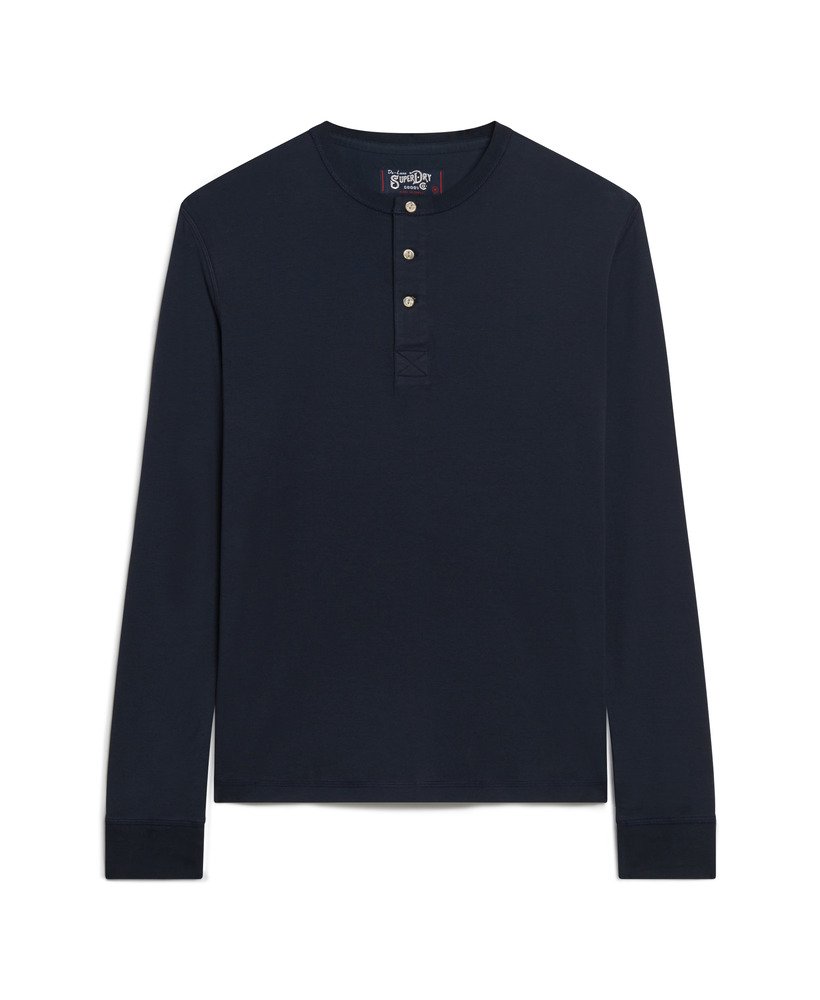 Men's - The Merchant Store - Jersey Grandad Top in Eclipse Navy ...