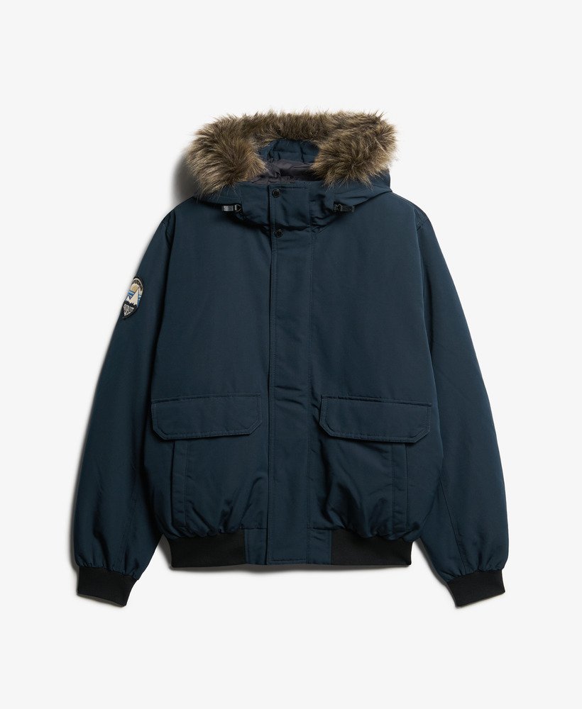 Men s Everest Faux Fur Bomber Jacket in Eclipse Navy Superdry CA EN