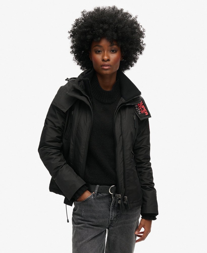 Womens Hooded Mountain Windbreaker Jacket in Black Superdry UK