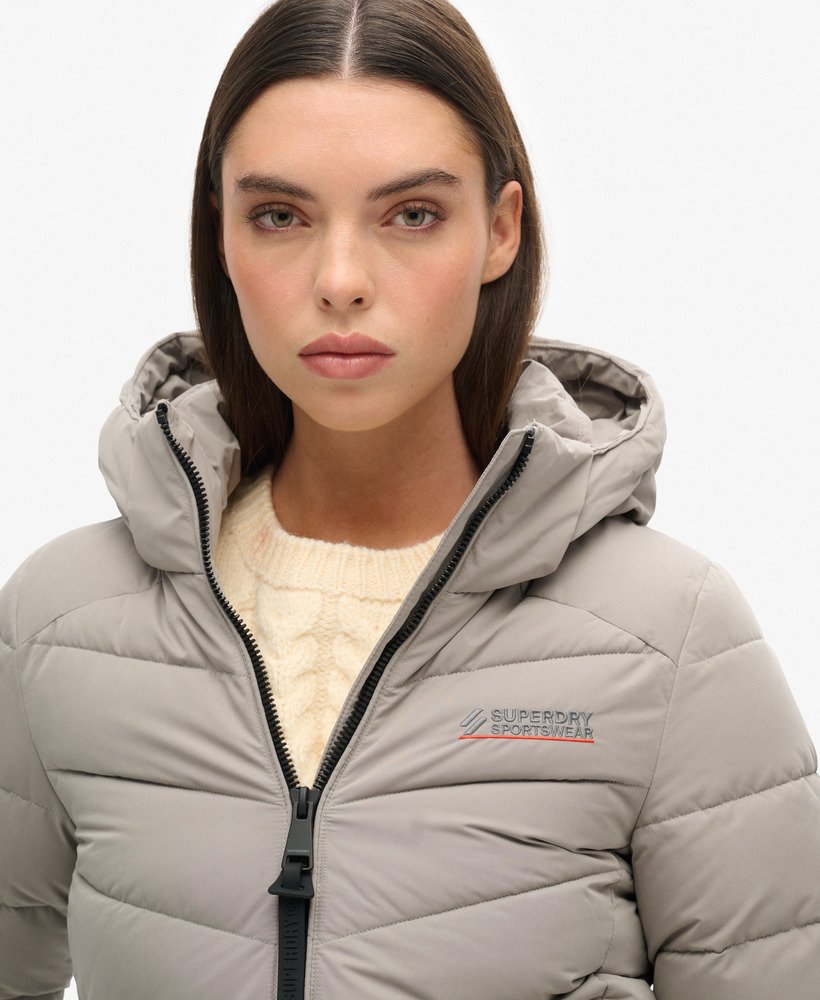 Hooded Microfibre Padded Jacket