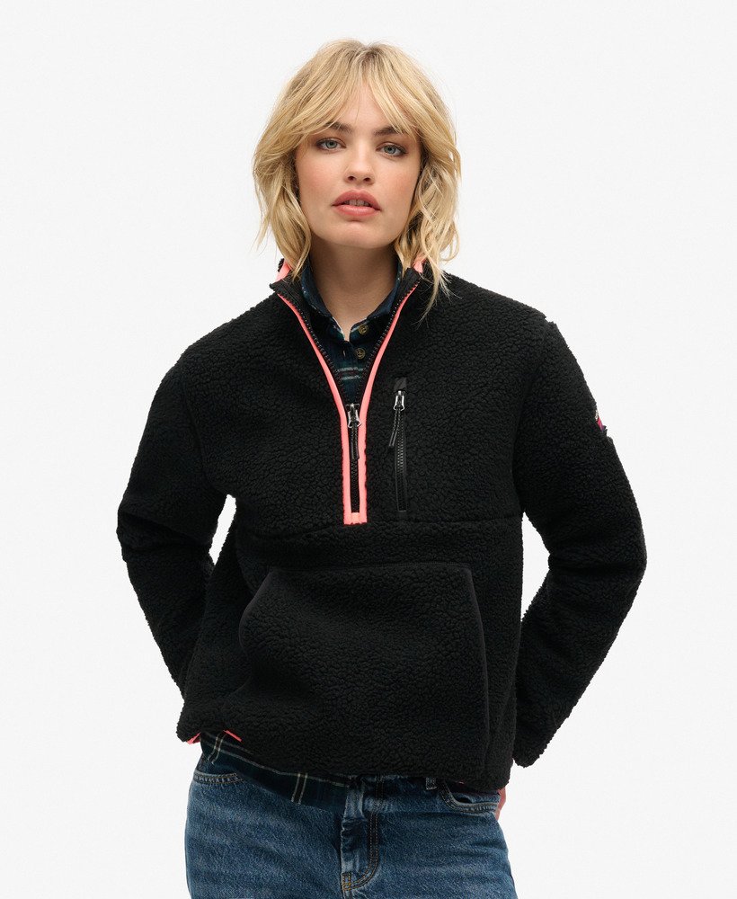 Femme Polaire a demi fermeture zippee Outdoor Noir Contraste Superdry CH FR