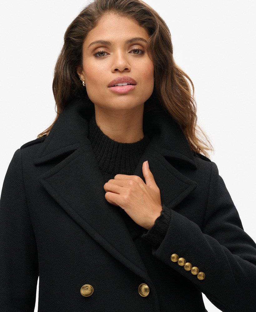 Funnel neck black coat on sale