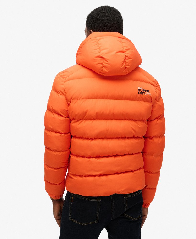 Superdry orange puffer jacket on sale