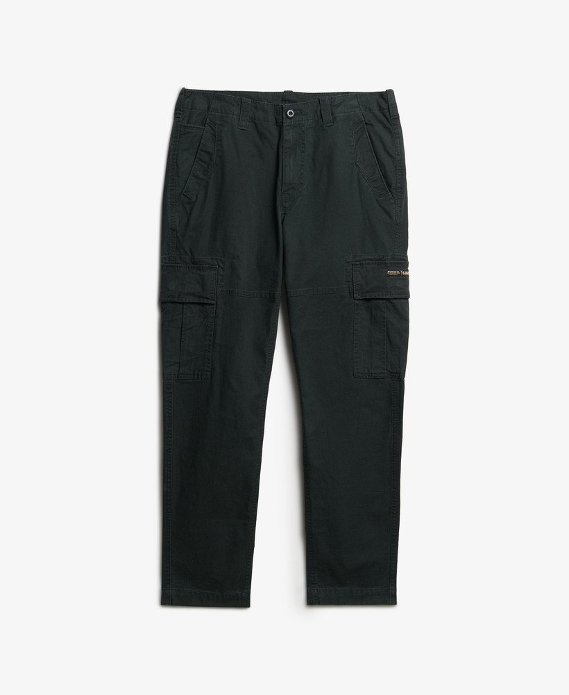 Mens Organic Cotton Core Cargo Pants in Washed Black Superdry UK