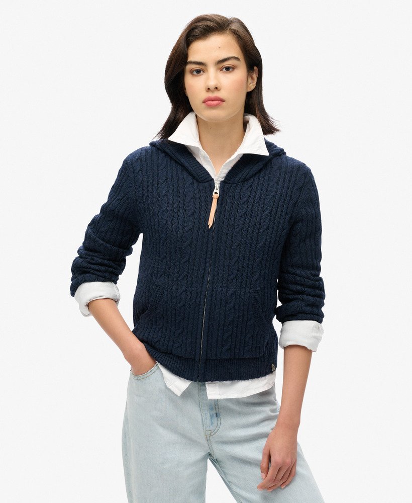 Navy zip up hoodie womens hotsell