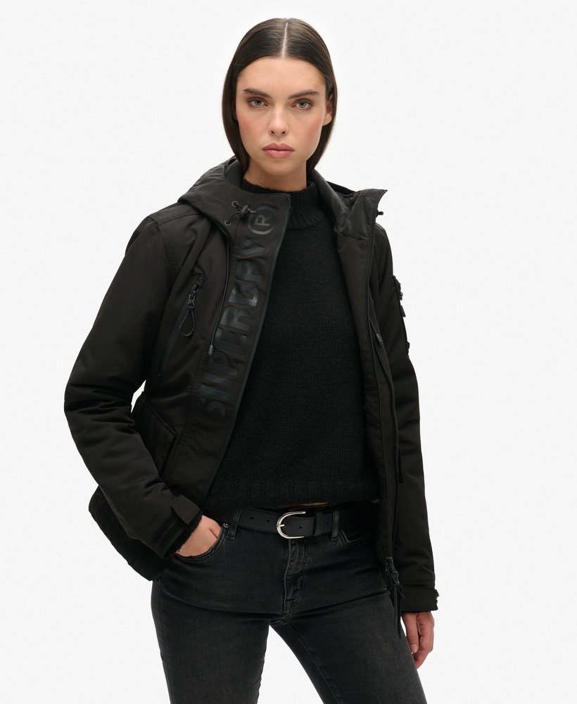 Women s Hooded Ultimate SD Windcheater Jacket in Jet Black black Superdry CA EN