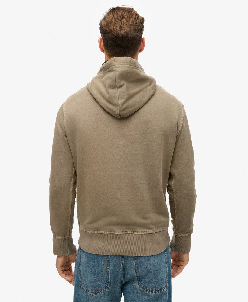 Mens Contrast Stitch Relaxed Hoodie in Washed Morel Brown Superdry UK