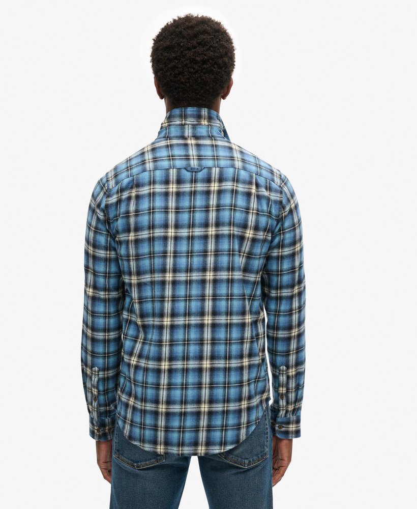 Chemise de bucheron en coton a manches longues Bleu Burghley a Carreaux pour Homme Superdry CA FR