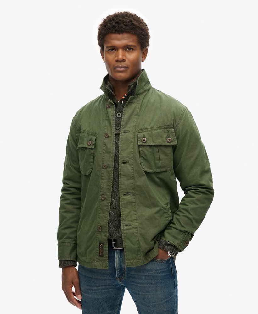 Green army denim jacket hotsell