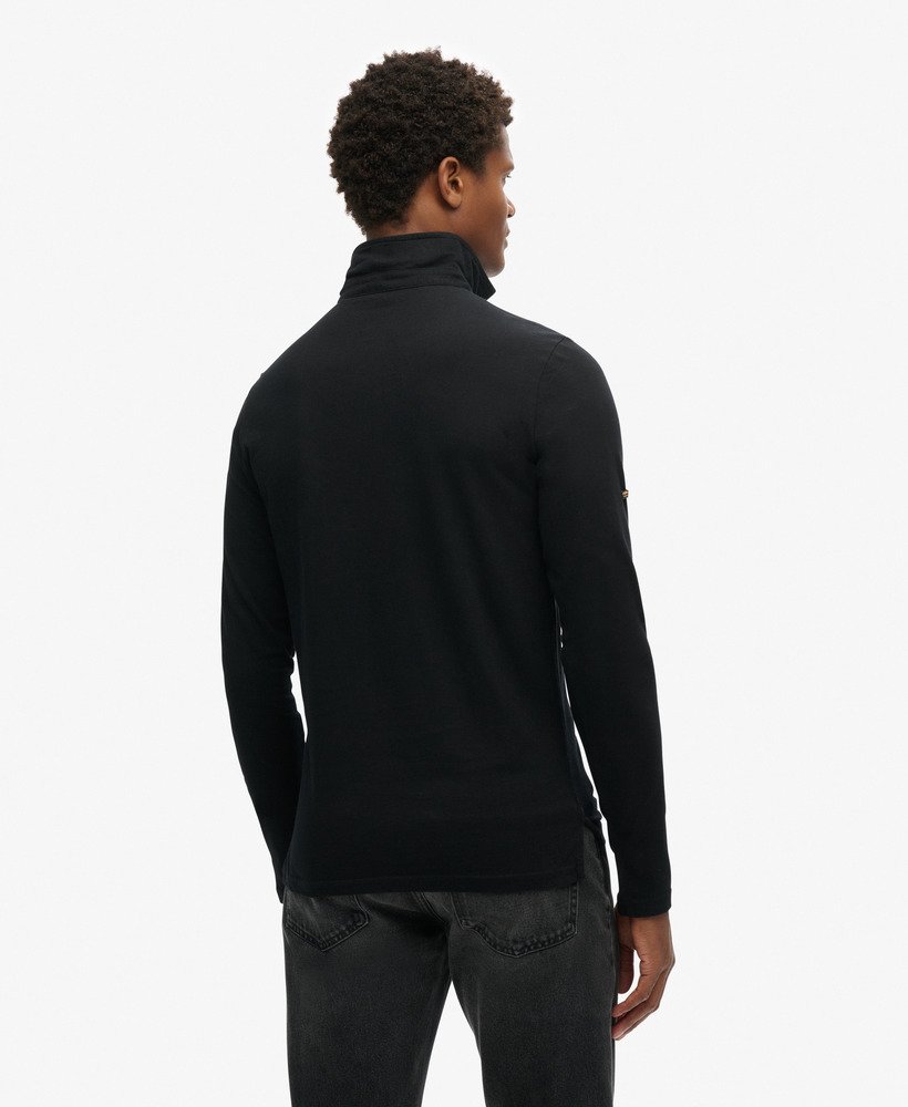 Black polo neck shirt hotsell