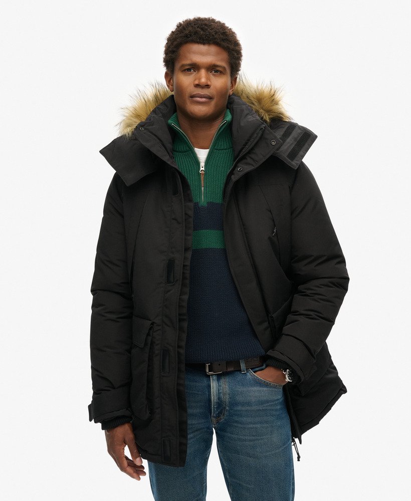 Men s XPD Everest Parka in Black Superdry UK