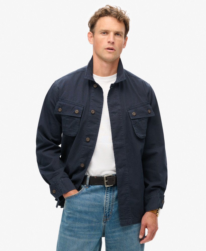 Men s Military Overshirt Jacket in Eclipse Navy Superdry CA EN