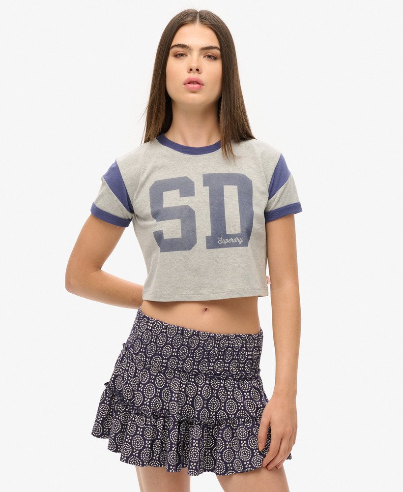 Superdry Mini jupe en jersey a volants Femme Femme A la mode