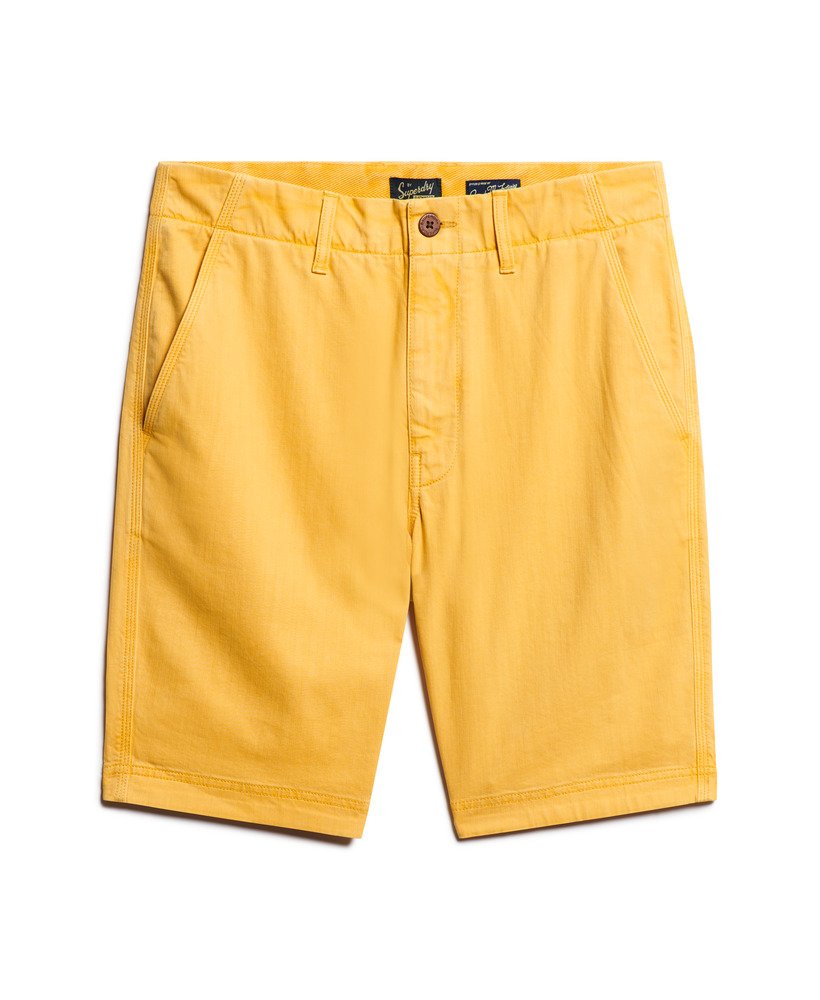 Mens yellow chino shorts on sale