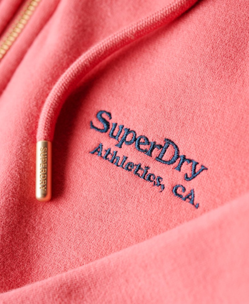 Womens Essential Logo Zip Hoodie in Camping Pink Superdry UK