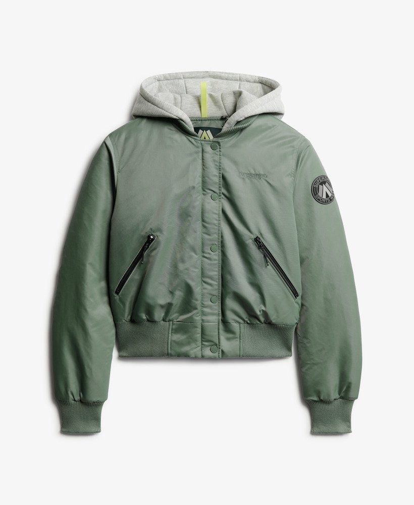 Khaki hooded bomber jacket sale