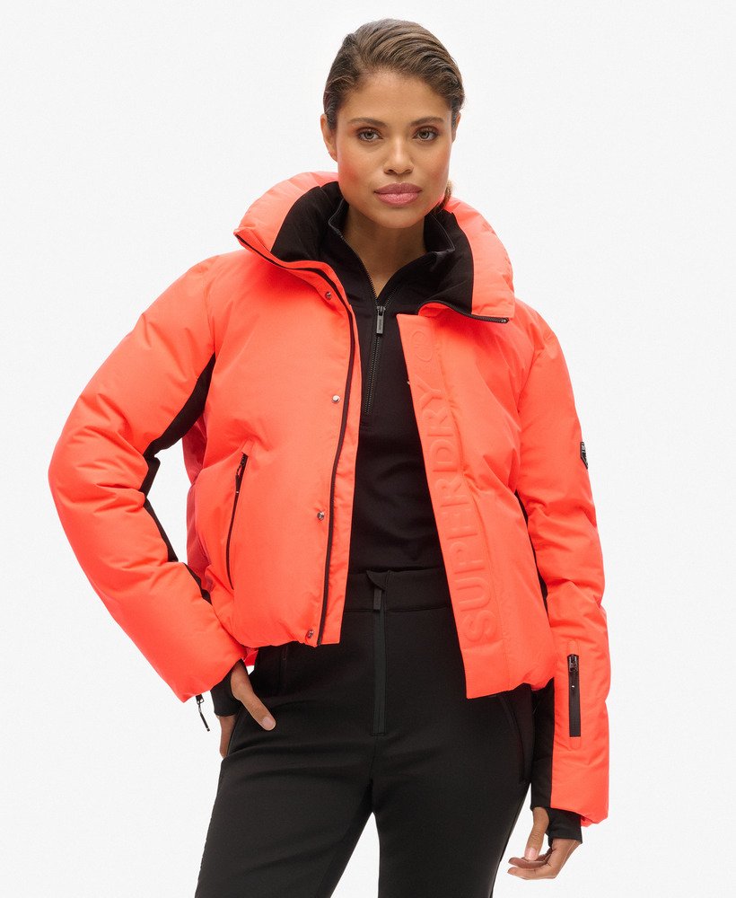 Women s Ski Slalom Puffer Jacket in Volcanic Coral Superdry CA EN